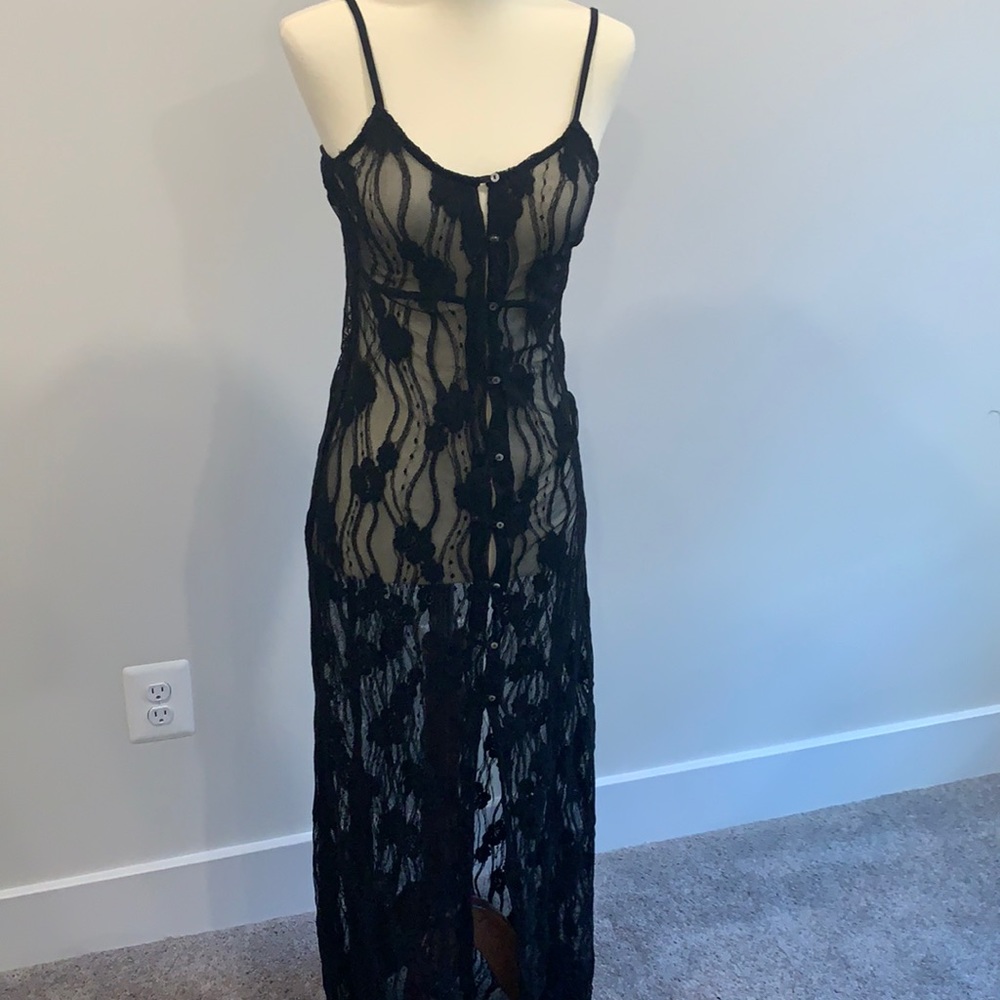 Long lace over dress